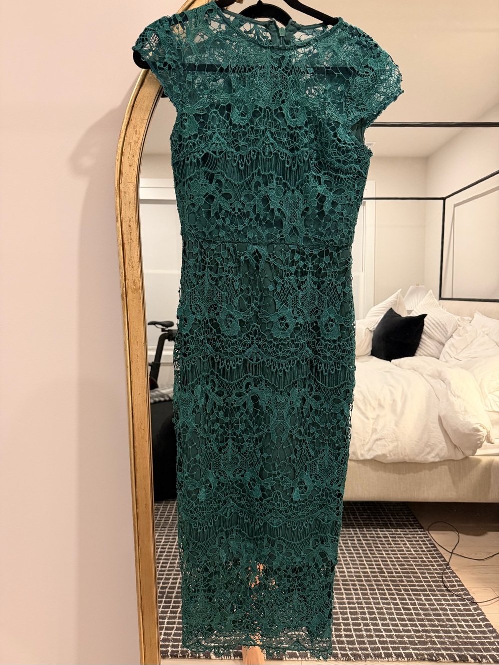Lumiere Teal Lace Midi Dress